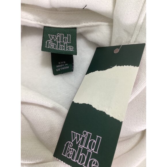 Wild Fable White One Degree Hotter Logo Mens Hoodie Sweater XXS School Winter - Picture 7 of 9